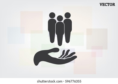 People on the hand, vector illustration EPS 10