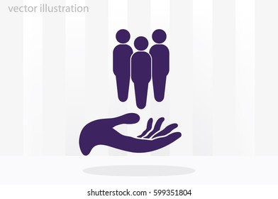 People on the hand, vector illustration EPS 10