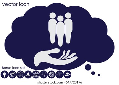 People on the hand, vector illustration EPS 10