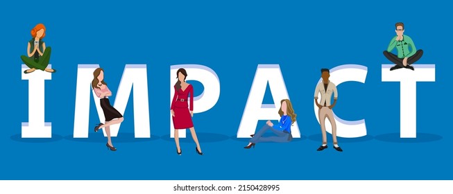 Menschen auf "Impact" für Web, Mobile App, Präsentationen