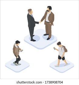 People on isometric view for site