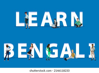 People on "Learn Bengali" for Web, Mobile App, Presentations