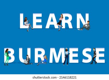 People on "Learn Burmese" for Web, Mobile App, Presentations