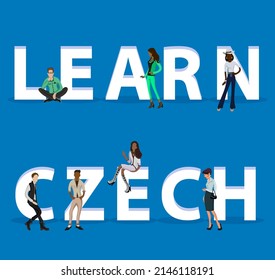 Personas en "Learn Czech" para Web, aplicaciones móviles, presentaciones