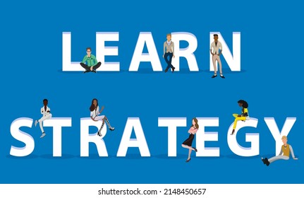 People on "Learn Strategy" for Web, Mobile App, Presentations