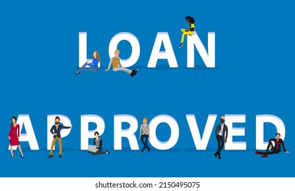 People on "Loan Approved" for Web, Mobile App, Presentations