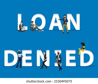 People on "Loan Denied" for Web, Mobile App, Presentations