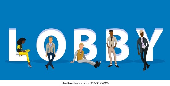 Personas en "Lobby" para Web, aplicaciones móviles, presentaciones