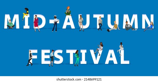 People on "Mid-Autumn Festival" for Web, Mobile App