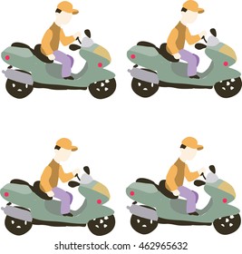 people on a moped