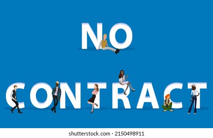 People on "No Contract" for Web, Mobile App, Presentations