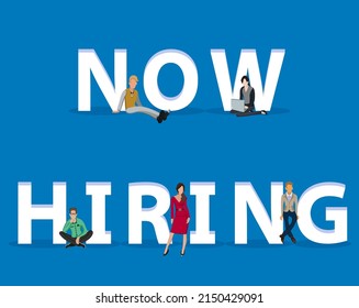 People on "Now Hiring" for Web, Mobile App, Presentations