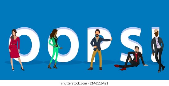 People on "Oops!" for Web, Mobile App, Presentations