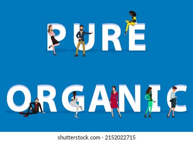 People on "Pure Organic" for Web, Mobile App, Presentations
