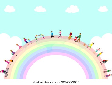 a lot of people on the rainbow 
