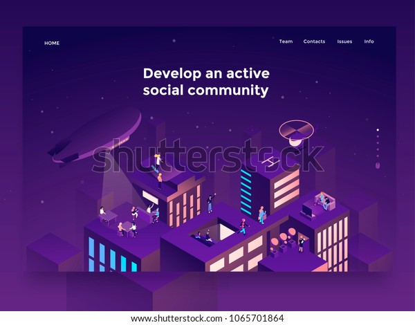 People On Roofs Communicating Entertaining Social 스톡 벡터(로열티 프리) 1065701864 | Shutterstock