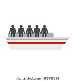 People on ship icon in flat style isolated on white background vector illustration