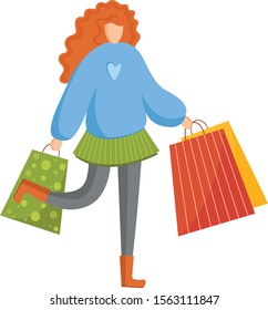 People on shopping. Black Friday. People rush shopping. Shopping woman.