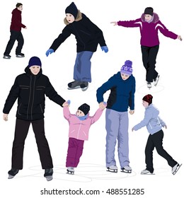 People on an skating rink
