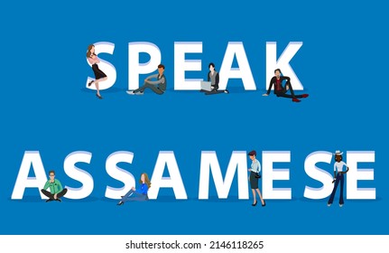 People on "Speak Assamese" for Web, Mobile App, Presentations