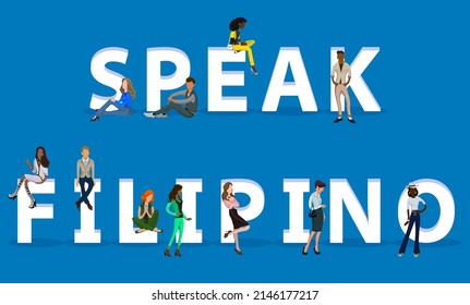 People on "Speak Filipino" for Web, Mobile App, Presentations