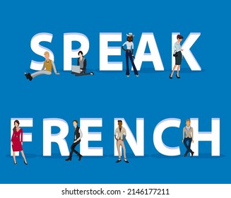 People on "Speak French" for Web, Mobile App, Presentations