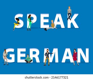 People on "Speak German" for Web, Mobile App, Presentations