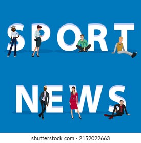 People on "Sport News" for Web, Mobile App, Presentations