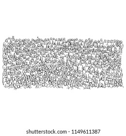 people on stadium vector illustration sketch doodle hand drawn with black lines isolated on white background