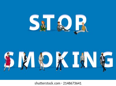 People on "Stop Smoking" for Web, Mobile App, Presentations