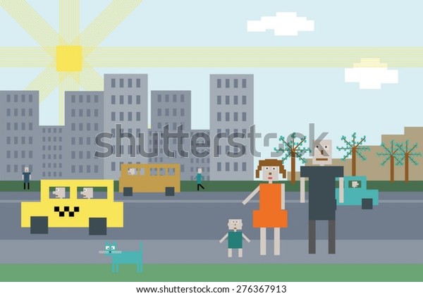 People on the streets of the\
city