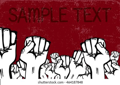 People on strike. Grunge poster.