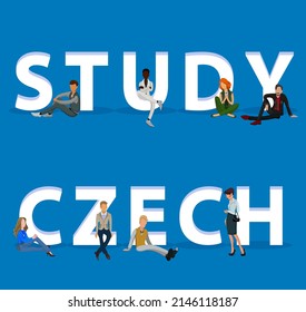 People on "Study Czech" for Web, Mobile App, Presentations