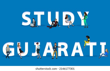 People on "Study Gujarati" for Web, Mobile App, Presentations