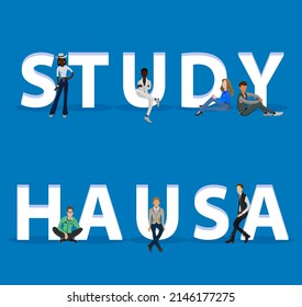 People on "Study Hausa" for Web, Mobile App, Presentations