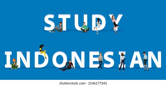 People on "Study Indonesian" for Web, Mobile App, Presentations