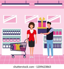People on supermarket