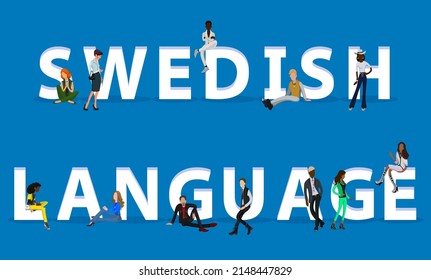 Menschen auf "Schwedische Sprache" für Web, Mobile App, Präsentationen