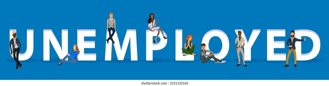 People on "Unemployed" for Web, Mobile App, Presentations