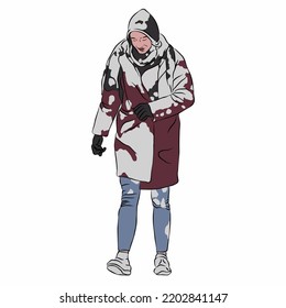 Es gente en una ruta de invierno.