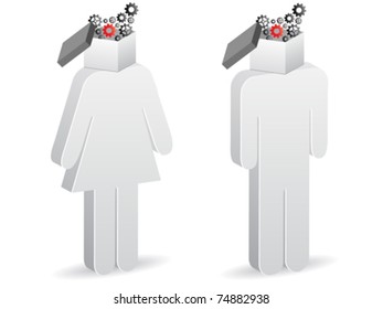 people with open box on had
