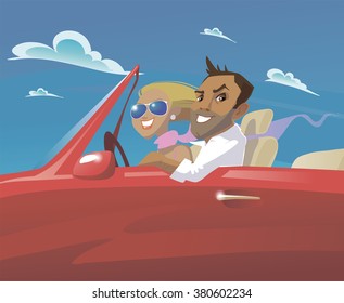 
people in an open car