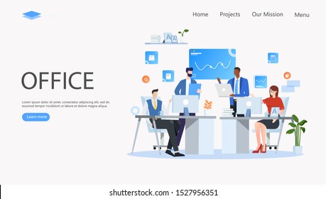 People in open space office Vector Illustration Concept , Suitable for web landing page, ui, mobile app, editorial design, flyer, banner, and other related occasion