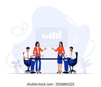 People in open space office Vector Illustration Concept , Suitable for web landing page, ui, mobile app, editorial design, flyer, banner, and other related occasion