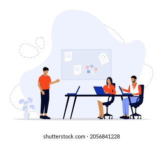 People in open space office Vector Illustration Concept , Suitable for web landing page, ui, mobile app, editorial design, flyer, banner, and other related occasion
