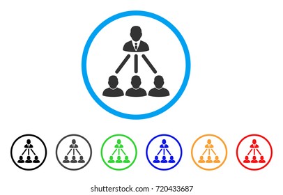 People Organization Structure rounded icon. Style is a flat people organization structure gray symbol inside light blue circle with black, gray, green, blue, red, orange versions.