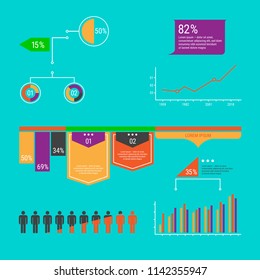 People and Other Infographic Elements Set. Vector Design Elements Set for Web Design, Banners, Presentations or Business Cards, Flyers, Brochures and Posters.