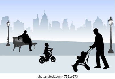 people outdoors - vector