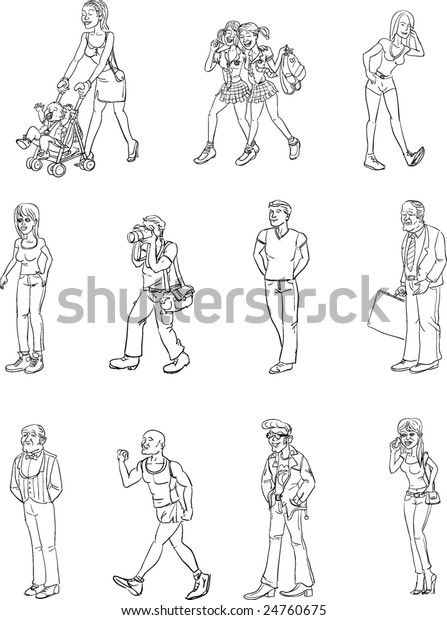 People Outline Stock Vector (Royalty Free) 24760675