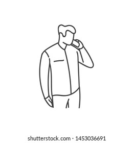 people outline illustration using mobile phone